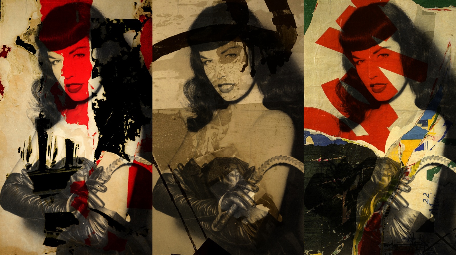 Bettie Page  three times  